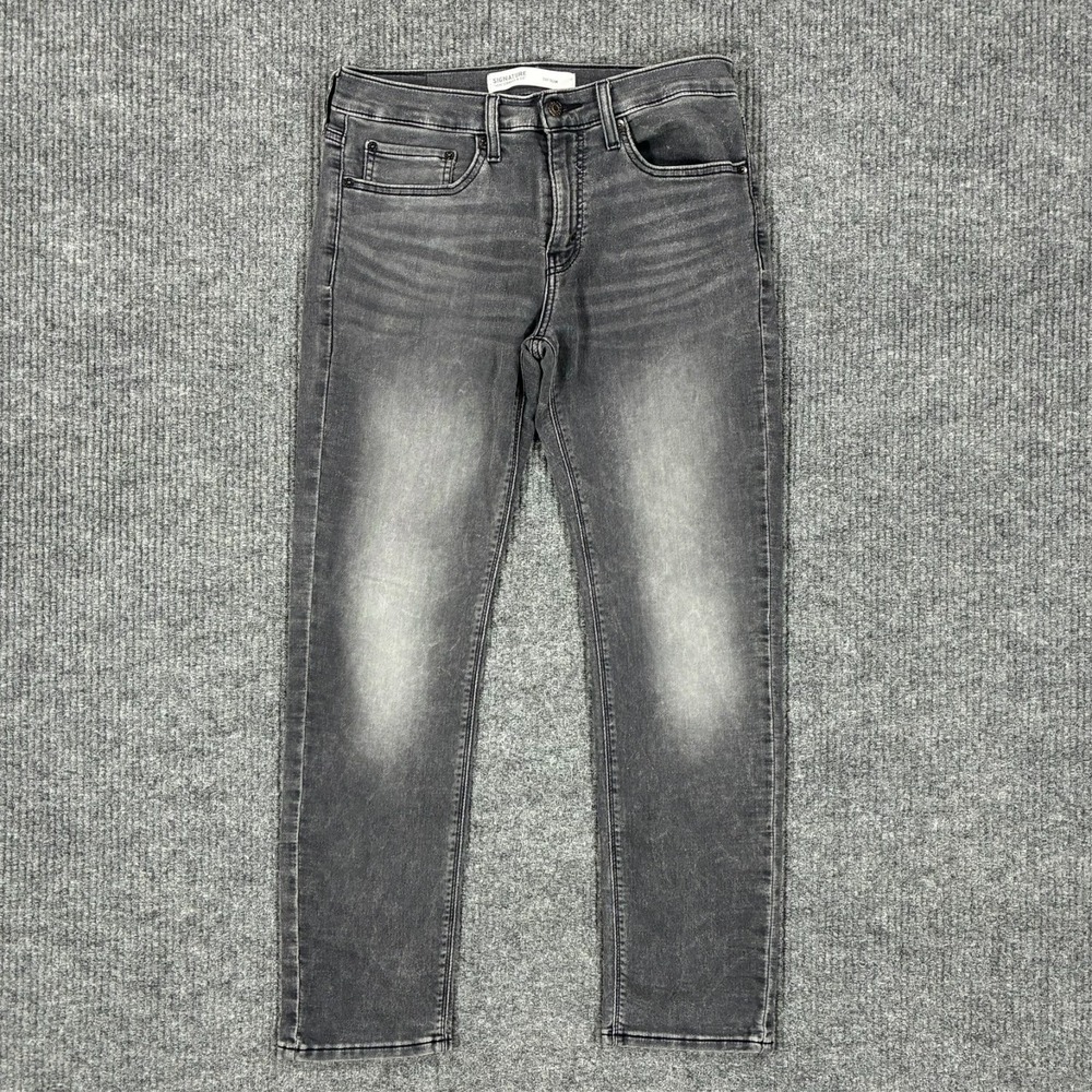Levis Signature S37 Slim Mens Jeans Size 31x30 Grayโ Denim Straight Leg Low Rise